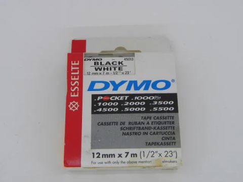Fita para rotuladora Dymo Preta 12mm 45013