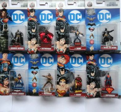 jada toys 8 miniaturas dc comics metal batman robin mulher maravilha bane superman aquaman