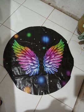 Decoracao Painel REDONDO 1,50×1,50 .Asas de Anjo Coloridas