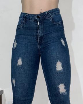 Calça Jeans Destroyed Azul - Tamanho 42