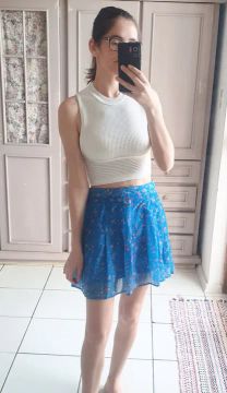 Saia Floral Azul - Tamanho P Blue Steel 