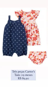 Kit com três peças - Carters menina