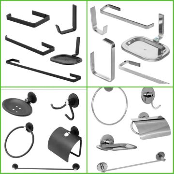 Kit acessórios para banheiro instalado 