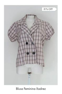 Blusa Feminina Xadrez - 31% OFF