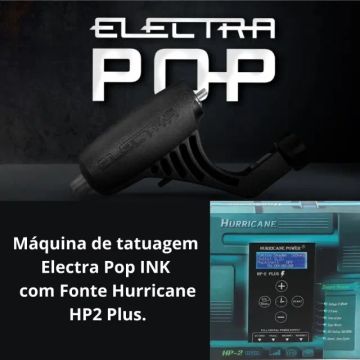 Máquina de tatuagem Electra Pop com Fonte Hurricane