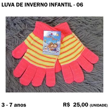 Luva de Frio 3 - 7 Anos Cor Goiaba