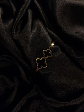 Bracelete com 2 Trevos - Banhado a Ouro, Elegante e com Significado