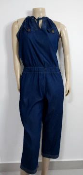 Macacao Jeans Feminino