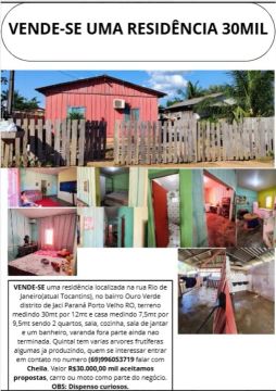 Casa a venda em Jaci Paraná 