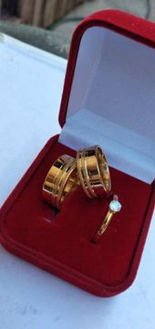 Alianças de moedas antigas banhadas a ouro 18k