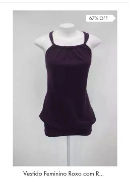 Vestido Feminino Roxo - 67% OFF