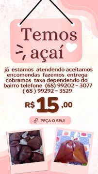 Açaí Delivery - Encomendas e Entregas