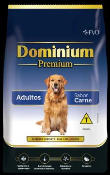 Ração Dominium Premium 25kg Adultos Sabor Carne