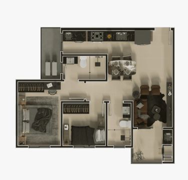 APTO 50 M , Sacada c/ Churrasqueira