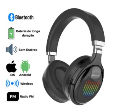 Fone De Ouvido Bluetooth Sem Fio Com Microfone Compatível Com Android e iOS