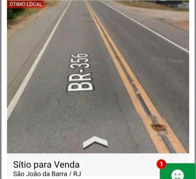 Sítio para Venda em São João da Barra/RJ, na BR-356, Cajueiro.