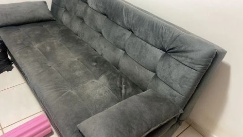 Sofá Cama 3 lugares cinza