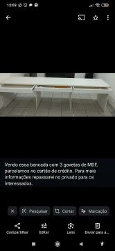 Bancada com 3 gavetas MDF - Parcelado