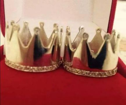 Par de Anéis de Casamento - Coroa