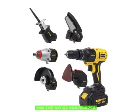 Kit 6 Em 1 Multifuncional Parafusadeira Esmerilha Motosserra sabre