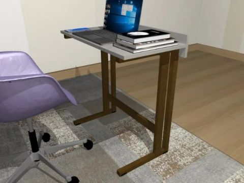 Mesa Notebook Delluxe. Em Madeira Maciça L65CM X P35cm x A70CM. 