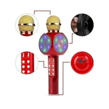 Microfone Sem Fio com Caixa de Som Bluetooth karaoke Blogueira