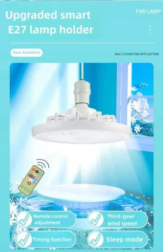 Ventilador de teto, lâmpada led com controle 