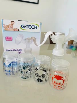 Bombinha de Leite G-Tech + 4 potes de armazenamento