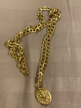 Cordão de Ouro com Pingente de São Jorge dupla face!