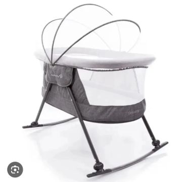 Berço Moises Safety Dreamy 1St Cor CINZA para bebê com mosquiteiro e balanço