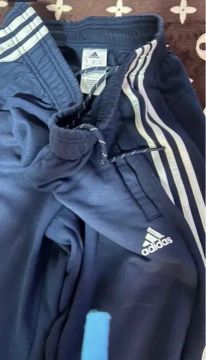Calça Adidas Azul com Listras Brancas original 130