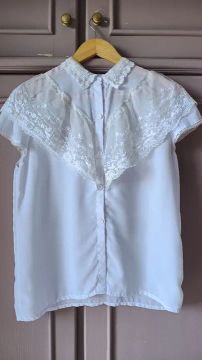 Camisa branca rendada vintage
