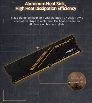 Memória Ram Asgard Tuf Gaming Alliance DDR4 16GB (2x8) 3200 MHz