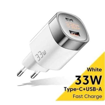 Base Carregador 33w Essager com Display Turbo duplo ( Usb-c + Usb-a)