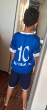 Conjunto Neymar infantil kit camisa shorts meião <br>
