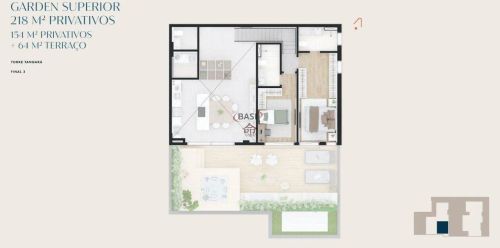 Garden de 3 dormitórios, 3 vagas no ATLAN