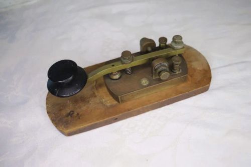 Manipulador Telegráfico Telegrafia Cw Morse Antigo Bronze