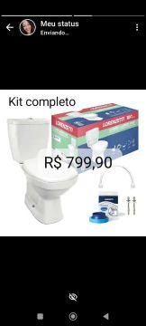 Kit Completo de Vaso Sanitário Lorenzetti 100 - Novo!
