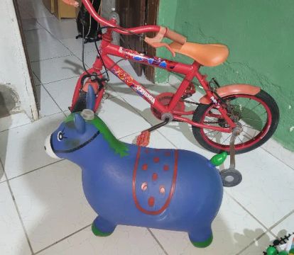 Bicicleta infantil masculina Aro 16 Spider Man + Cavalinho upa upa