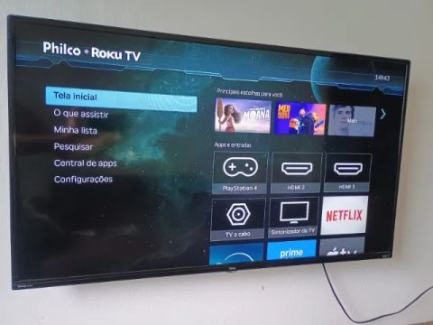 Smart TV LED 42" Philco Full HD Wi-Fi 3 HDMI 2 USB Processadores Quad Core e G