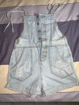 Macacão Jeans Destroyed