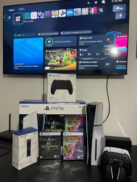 Playstation 5 Slim 1TB, 2 Controles, Base de carregamento com GARANTIA 