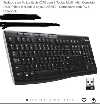 Teclado Logitech K270 Sem Fio - ABNT2 - Novo