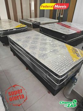 Conjunto Cama Box Solteirão 108x198x24cm Novo Pronta Entrega 