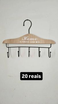 Cabide de Parede Decorativo Home is Where Your Heart Is