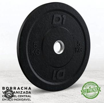 5 pares de Anilhas de Ferro 5kg - Borracha Vulcanizada