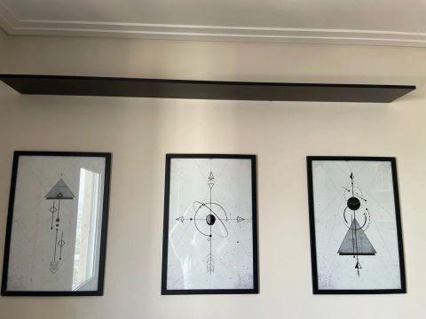 Conjunto de 3 Quadros Decorativos Abstratos
