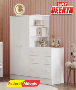 Guarda Roupa Cômoda Infantil 2P 3G - Entregamos