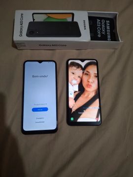 Dois aparelhos Celular Samsung galaxy A10  usado e 1 galaxy A03 core novo 