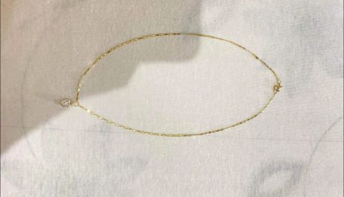 corrente de ouro 18k com pingente coração de zircônia